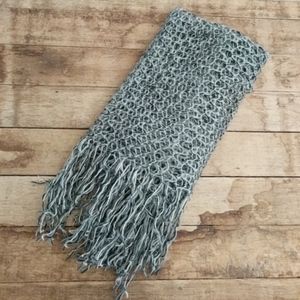 Large sage green open weave throw | blanket
